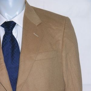 Barberini Tan 100% Brushed Cashmere Two Button Sport Coat 40R